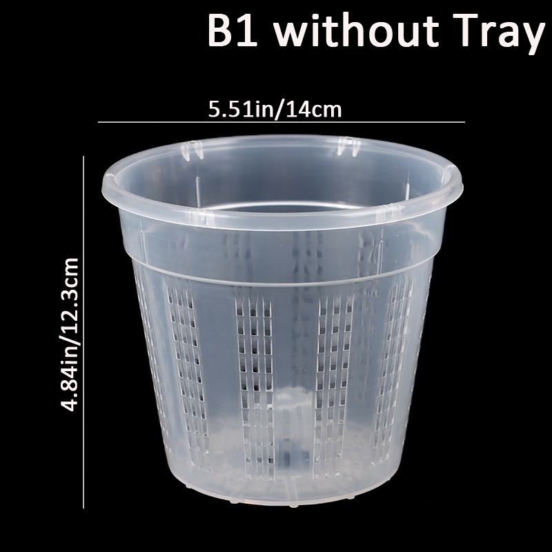 Household Garden Planter Hollow Drainage Pots With Holes Transparent Orchid Baskets Plastic Breathable Flower Pot Accessories: Red
