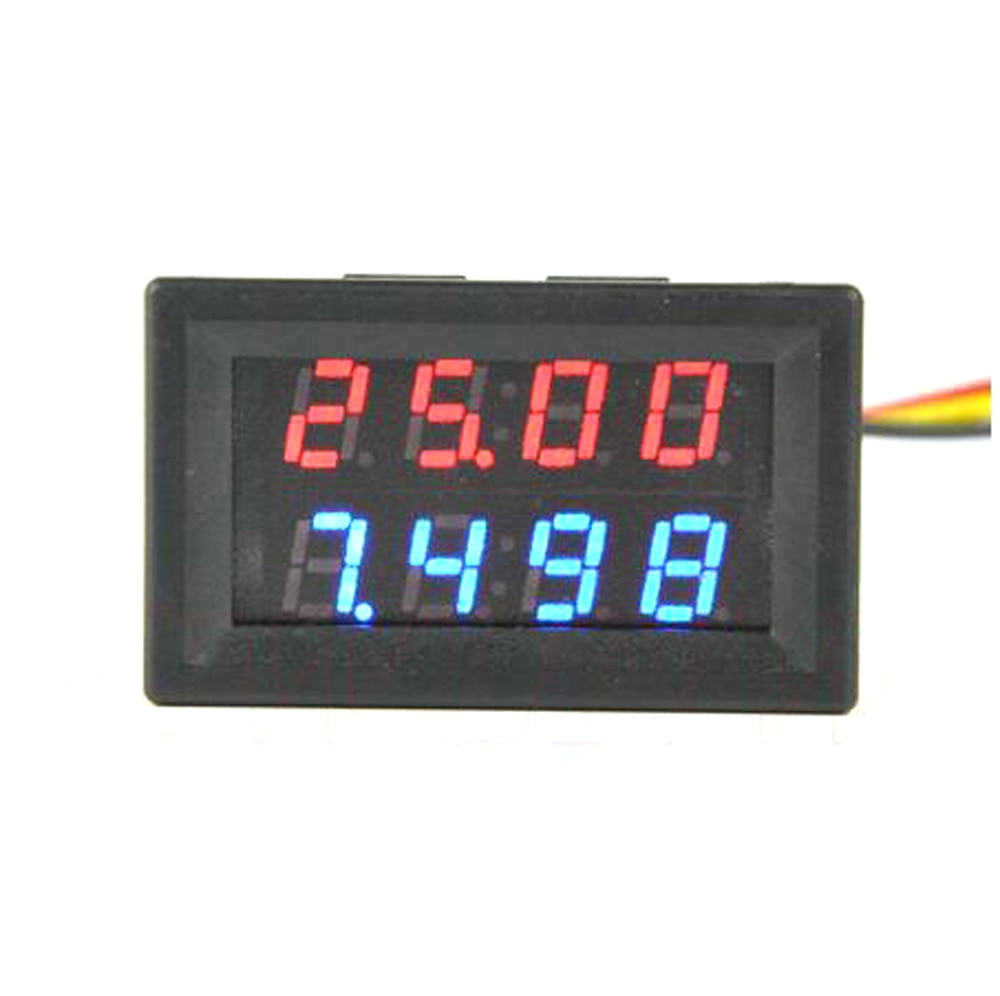 Dc 0-50.000ma/50ma digital amperemeter rød led høj præcision amp tester meter monitor strøm indbygget shunt