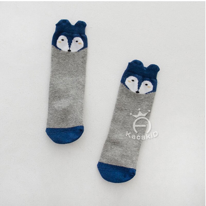 3 Paia/lotto Infantile Del Bambino Del Cotone Calzini Primavera Estate 3d Orecchie Volpe Sox Del Bambino Bebe Antiscivolo Calzini antiscivolo