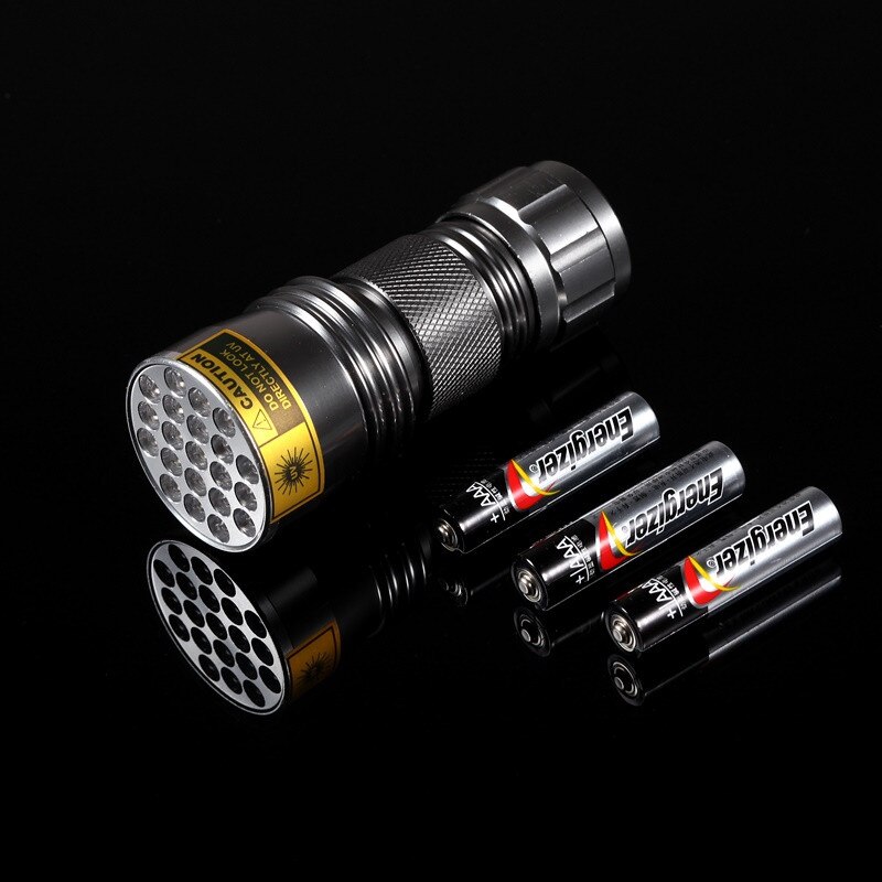 Alonefire 21 ledet uv lys 395-400nm ledet uv lommelykt fakkel lampe uv klebende gjeting reisesikkerhet uv deteksjon aaa