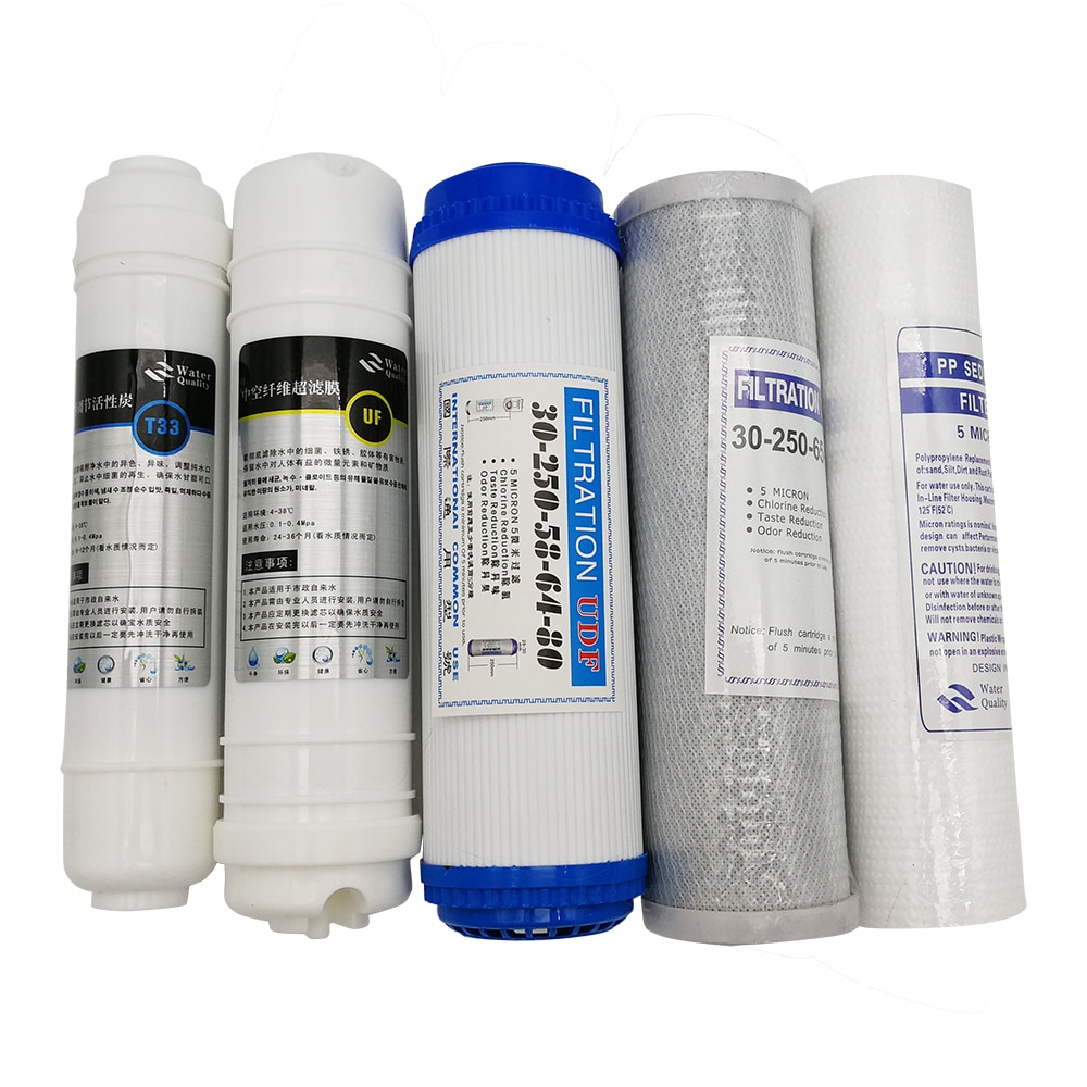 Huntsky Household Water Purifier 5 Stage 10" water Filter Cartridge PP UDF CTO UF T33 ultrafiltration System Water Filters