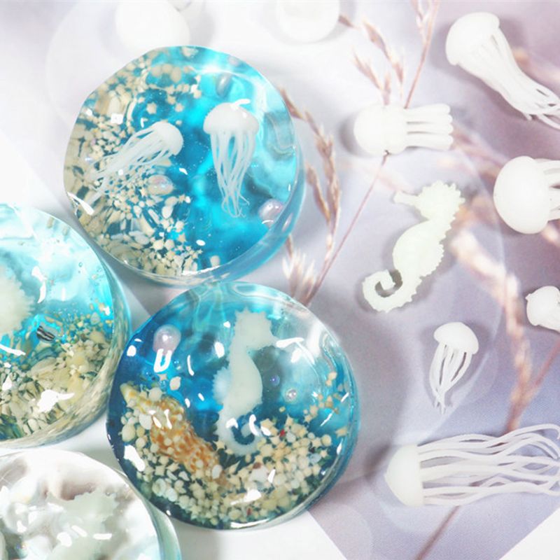 1set Mini Jellyfish Modeling Epoxy Resin Mold Ocean Theme Fillers DIY Filling Materials