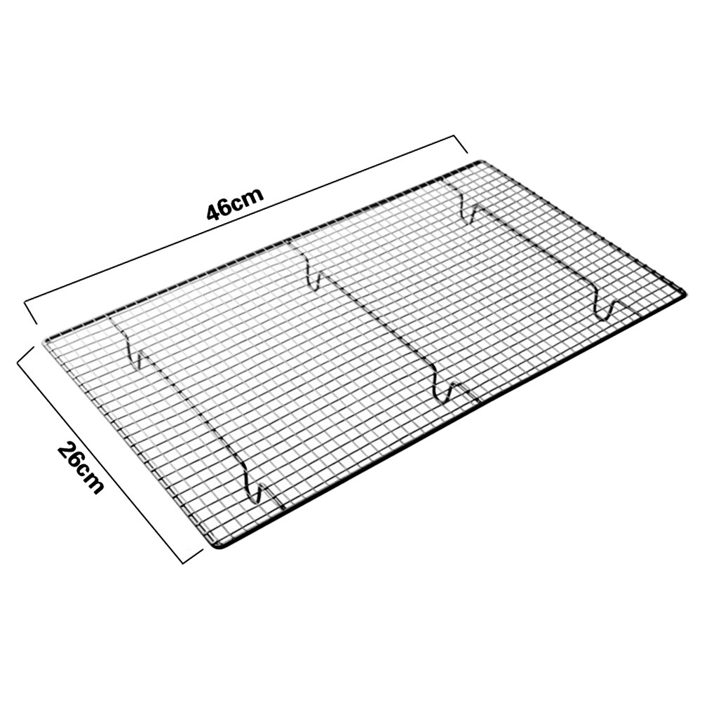 Rejilla de alambre de acero inoxidable, bandeja refrigerante para pastel, estante para comida, horno de cocina, Pizza, pan, barbacoa, galleta, soporte para galletas, estante
