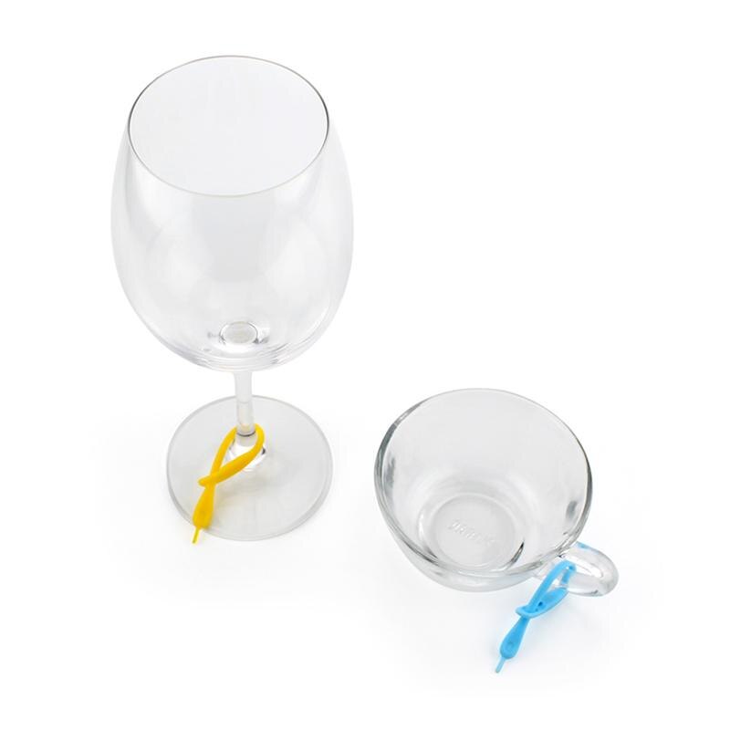 12 stk glas kop markør silikone sød farverig kop identifikator glas skilt til vin champagne cocktails
