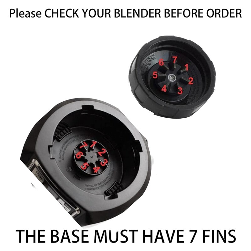 Ninja Blender Bodem Blade Vervanging, Voor Nutri Ninja Auto Iq BL482 BL642 NN102 BL682 BL2013 (7 Vinnen)