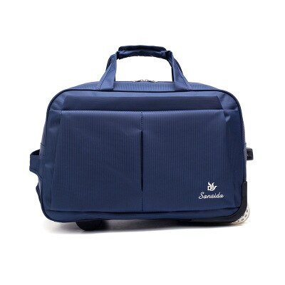 Sac de voyage pliant léger de sac de chariot de 24 pouces sac de traction de roue de tissu d'oxford de grande capacité: Deep blue