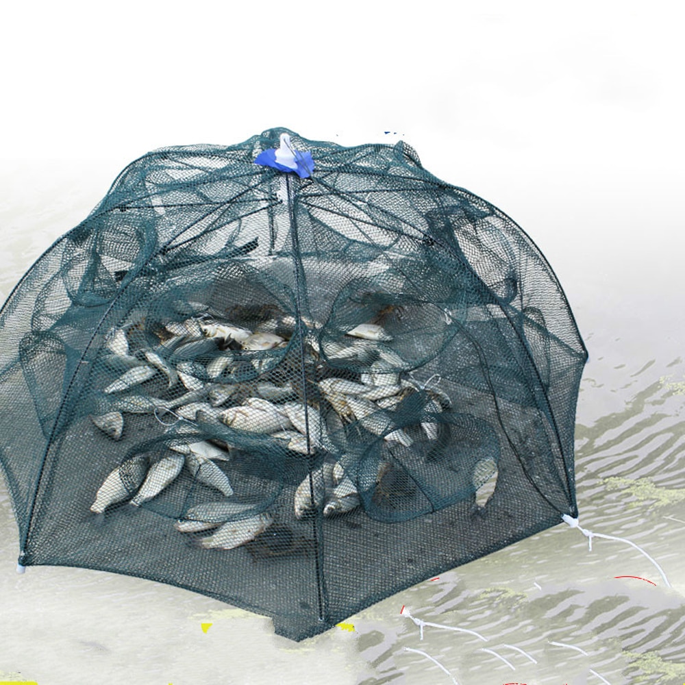 4-20 Holes Fishing Net Folded Portable Hexagon Fish Network Casting Nets Crayfish Shrimp Catcher Tank Trap Cages Mesh Tra