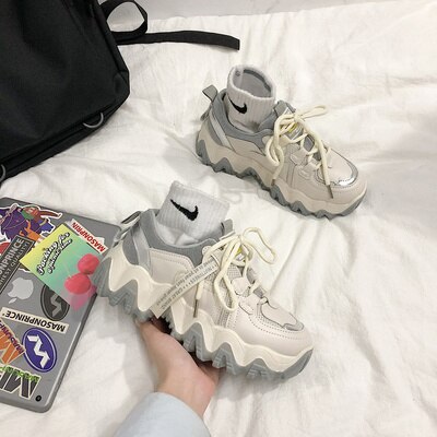 Zapatos deportivos para mujer modelos de explosión otoño nueva rebelde cómodo zapatos deportivos para estudiantes: Gris / 9