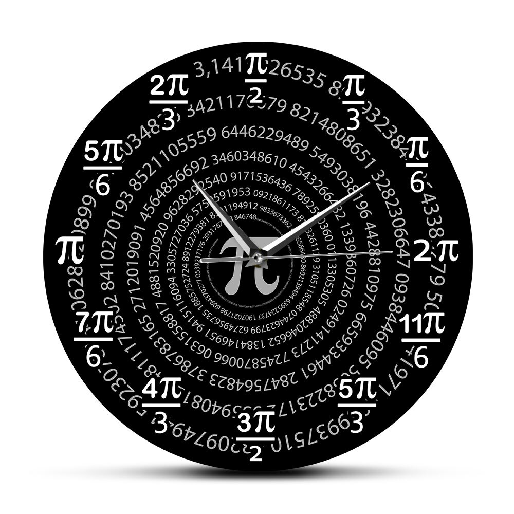 Pi 3.14 Wiskunde Wandklok Klaslokaal Muur Decor Math Wetenschap Wall Art Decoratieve Muur Horloge Pi Dag Math Liefhebbers