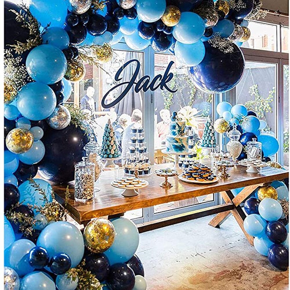 Royal Blue Garland Arch Balloon Kit Confetti Latex Balloons Baby Shower Wedding Birthday Party Anniversary Party Decor Globos