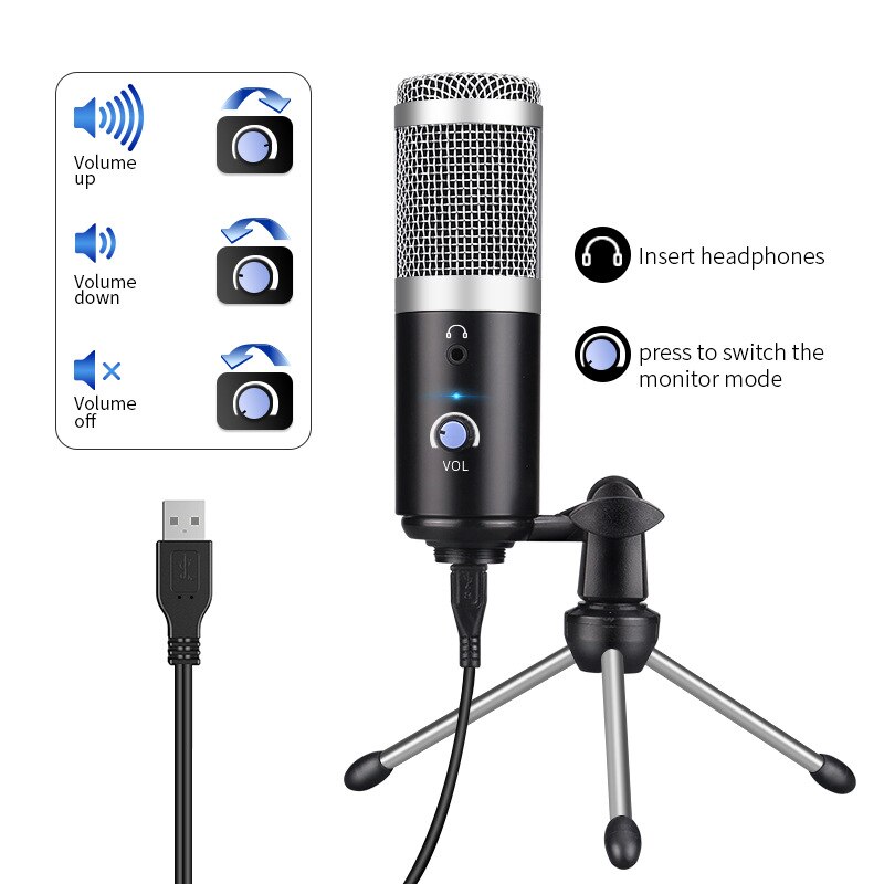 studio recording condenser podcast kaorake microphone mic kit set usb radio desktop for pc computer BM 800: Style01 White