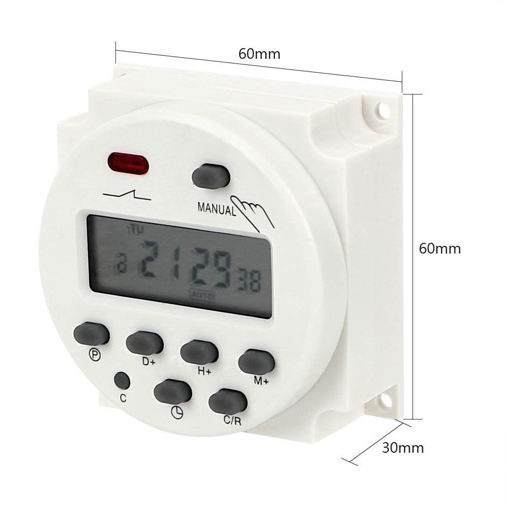 NICEYARD Auto On/Off Relay Digital LCD Electronic Daily Weekly Programmable Timer Time Control Switch AC 220-250V