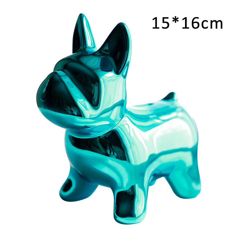 5 Kleur Keramische Bulldog Spaarpot Leuke Plating Puppy Piggy Banken Thuis Slaapkamer Woonkamer Desktop Versiering Spaarpot Mode: 6