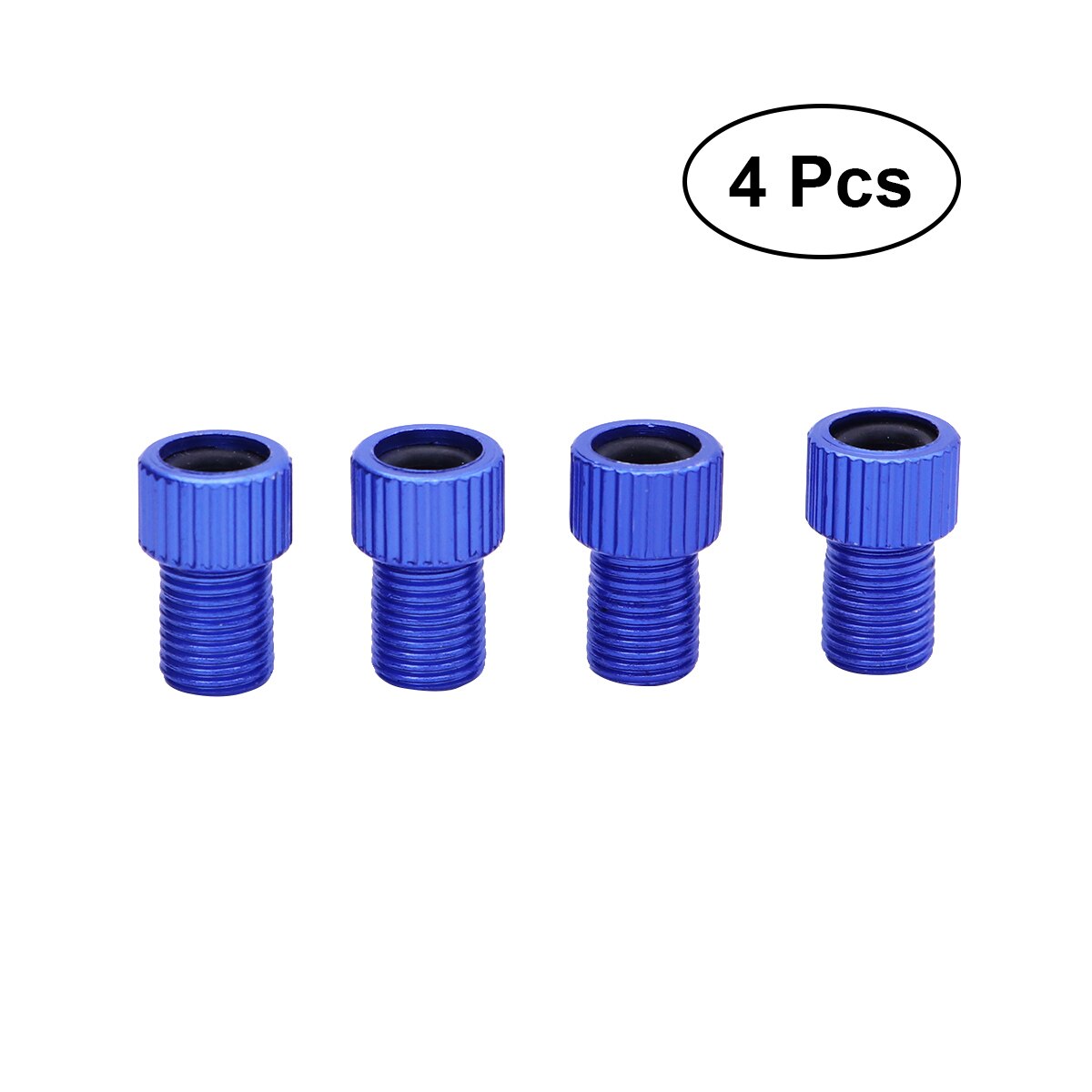 Set of 4 Bicycle Aluminum Presta to Schrader Valve Adapters Converters Mountain Bike Road Bike Air Compressor Repair Tools: Blue