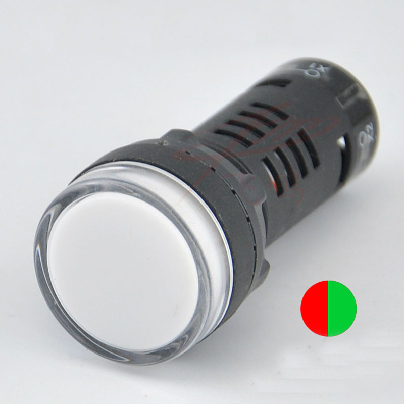 22mm 12 V 24 V 220 V Dubbele Kleur Rood Groen Signaal Lamp LED Lampje AD16-22SS 10 stks