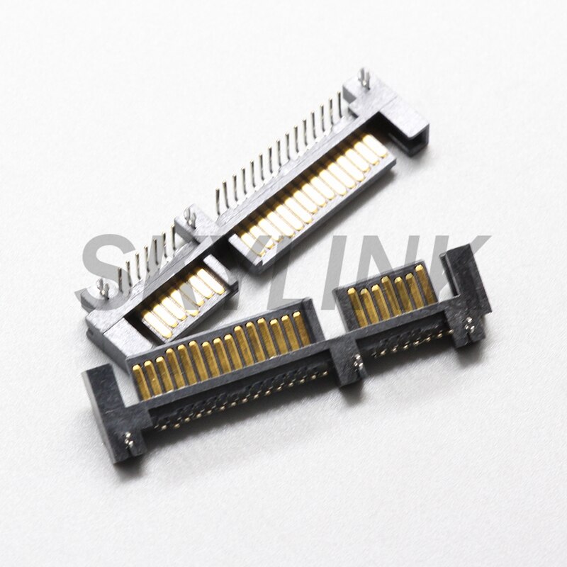 SATA Connector Male 7P+15P 22Pin Hard Disk Interface Right Angle Curved Pin Connector Socket PCB Mount