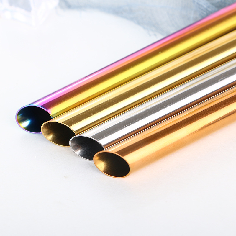 2 stk genanvendelige brede metal sugerør skarpe sugerør 215 x 12mm lige drikke sugerør spidse spidser perle milkshake bubble tea