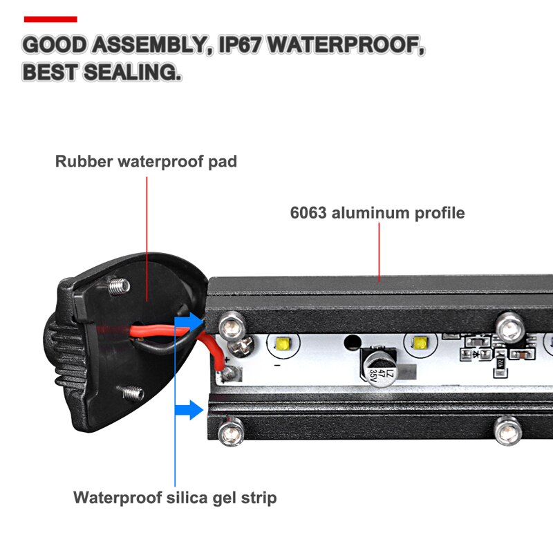 7 10 13 20 Inch Enkele Rij Offroad Led Licht Bar 18 W 36 W 54 W Led Verlichting bar Flood Spot Beam Dagrijverlichting Atv Suv