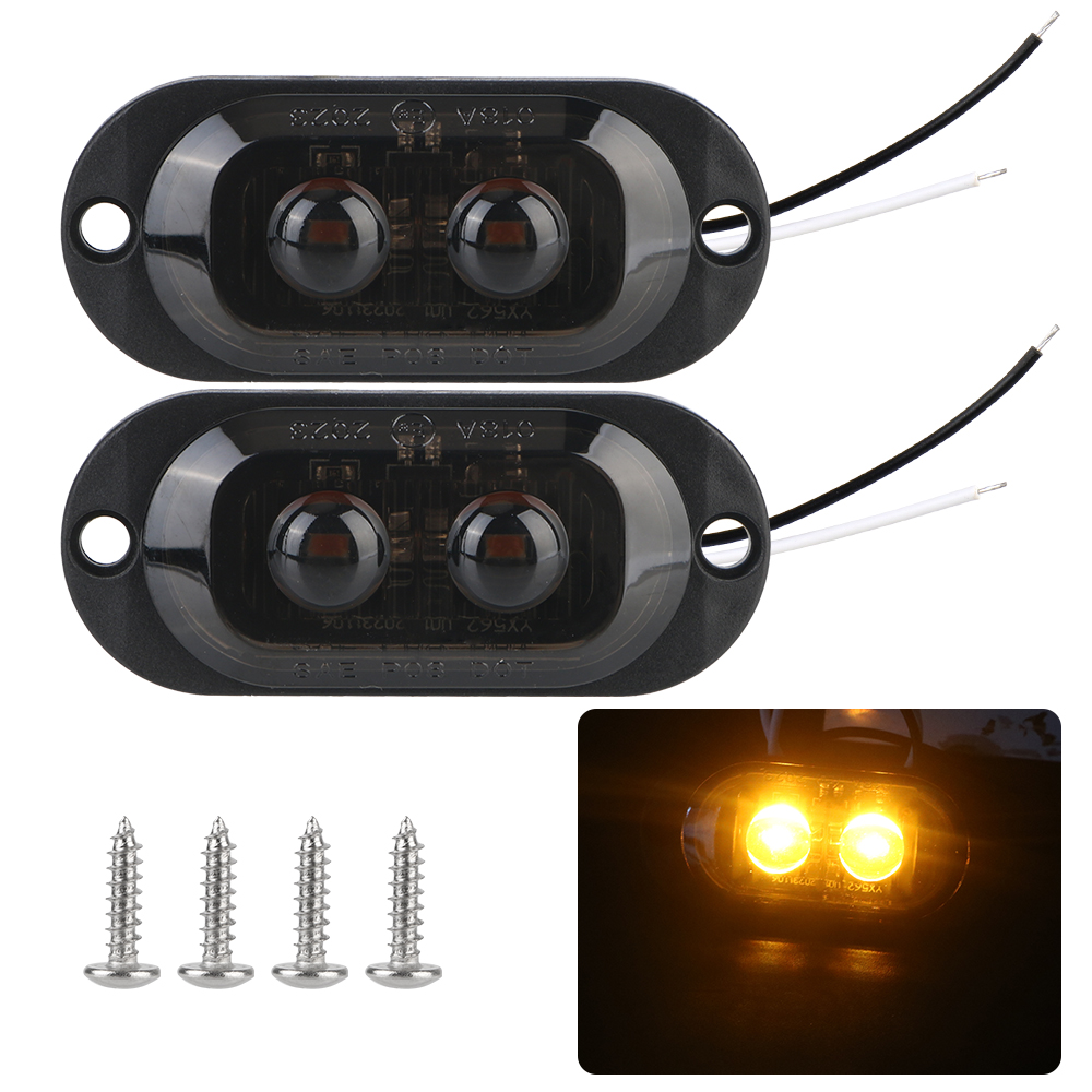 12V 24V Truck Positie Verlichting Auto Zijmarkeringslichten Led Signaal Licht Trailer Verlichting Indicator Achterlichten Auto accessoires: Cold White