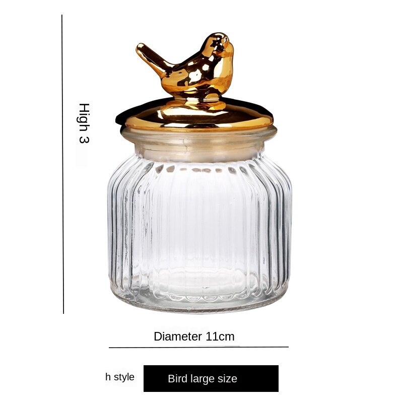 Réservoir de stockage scellé plaqué or de style européen, pot de lait en poudre pour bébé, matériau en verre, caddie à thé, café, boîte de rangement, ZL866: Colour 8