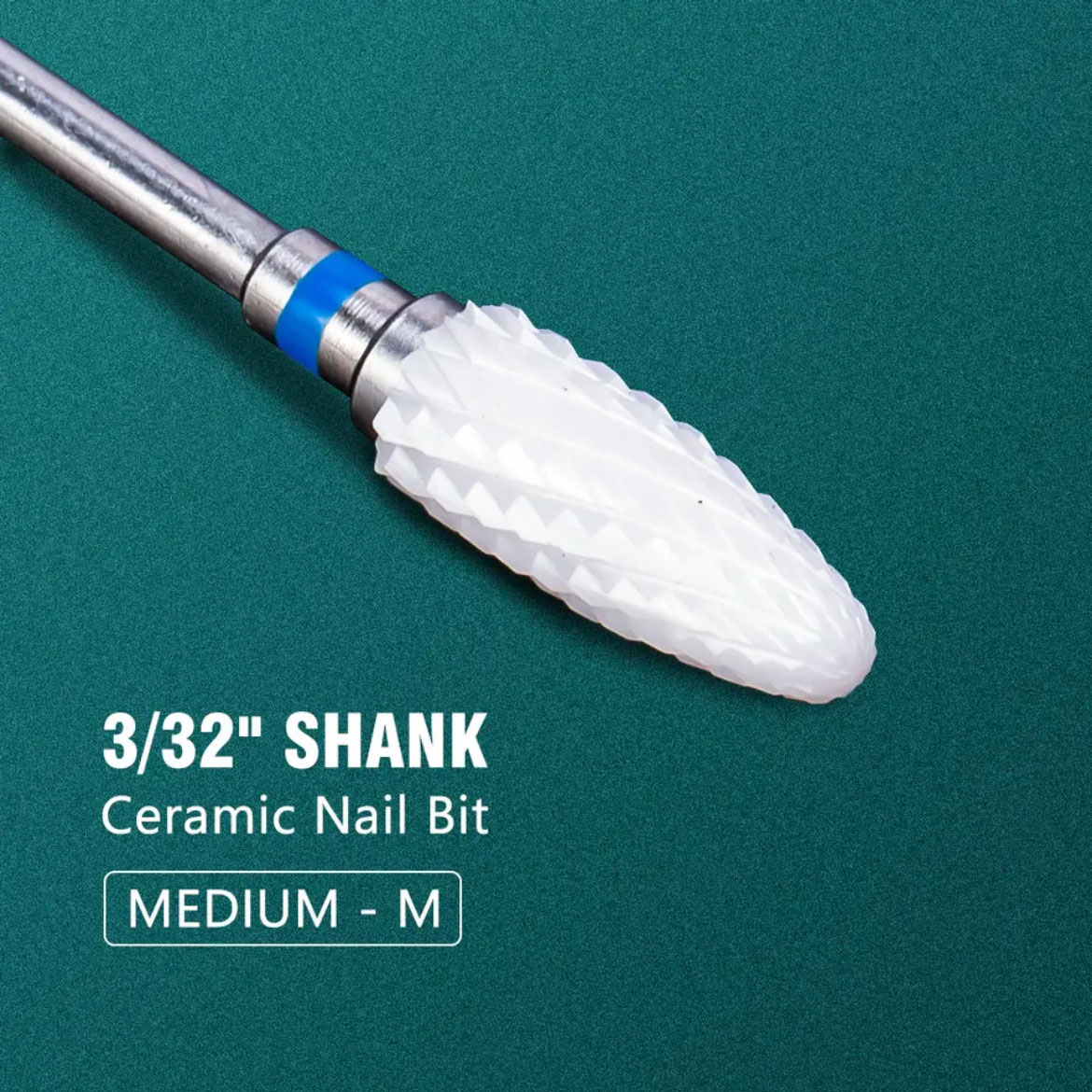 Broca de carburo de tungsteno para uñas, taladros eléctricos para manicura, fresa de cerámica, accesorios de pedicura, buena: Blanco