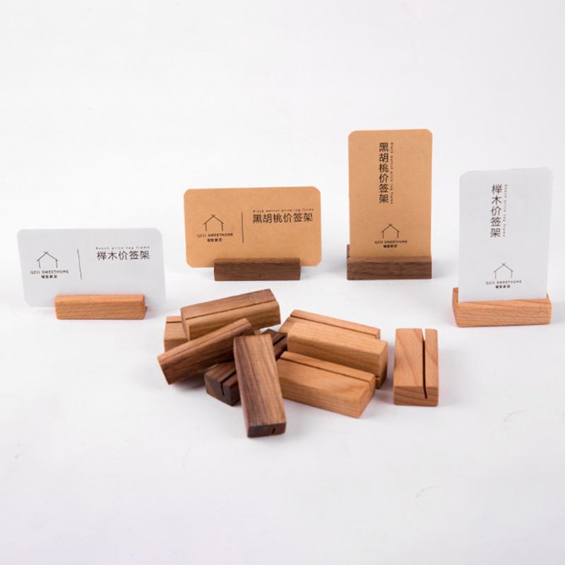 Drewniane numery wyświetlanie zdjęć stojak wizytownik na karty biznesowe nazwa klipsy na notatki organizator na biurko obiad impreza