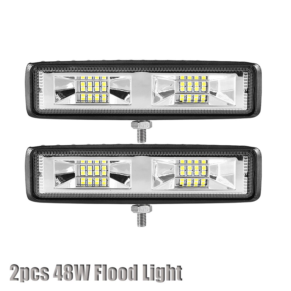 LED Scheinwerfer 12-24V Für Auto Motorrad Lkw Boot Sattelzug Offroad Arbeits Licht LED Arbeit Licht Scheinwerfer: 2pcs 48w flood