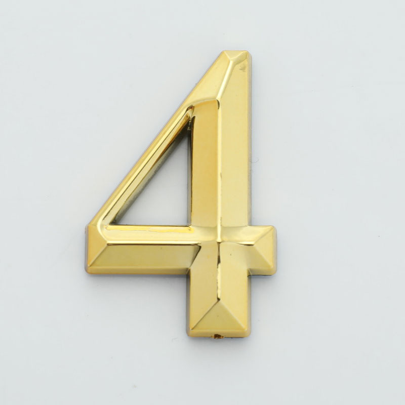 Höer 5cm Goldene Hause Aufkleber Adresse Tür Etikett Gold Moderne Haus Anzahl 0-9 Hotel Wohnung Tür Platte Heimat Dekor Zubehör: N4