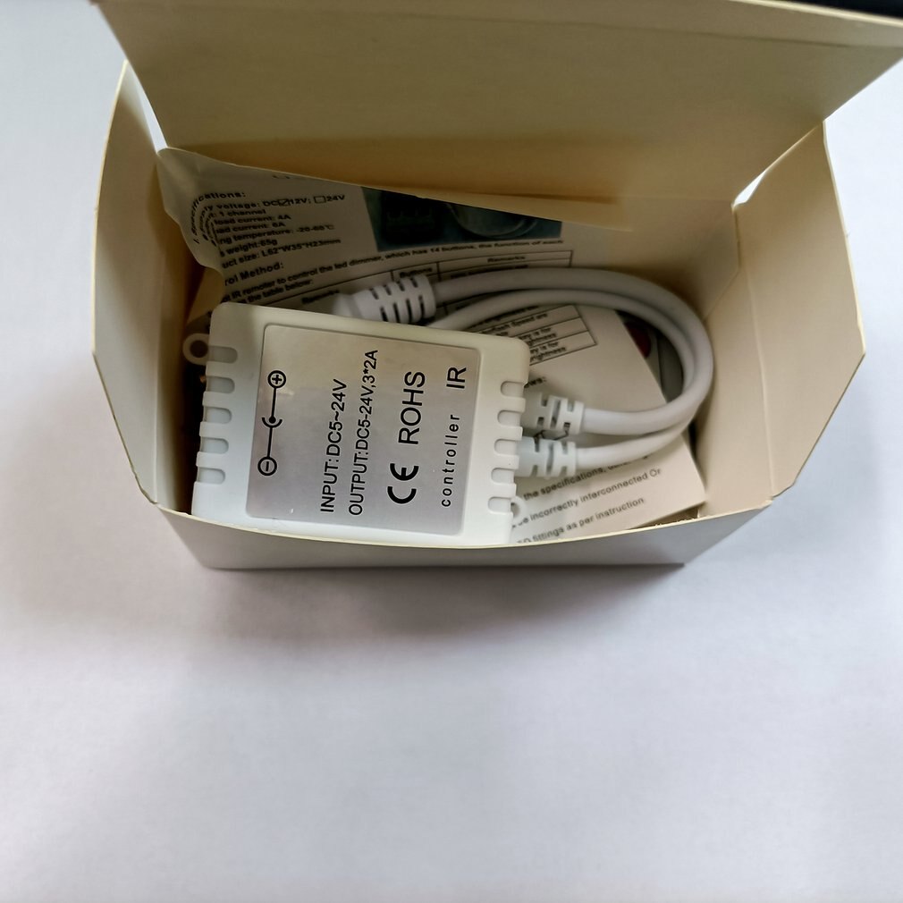 Mini Remote Control Dimmer For Single Color LED Strip LED Ribbon LED Tape DC 12V-24V 144W IR 14 Key Remote Controller