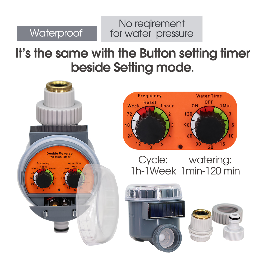 Zonne-Energie Watertimer Aangesloten Op 1/4 "Slang Irrigatie Systeem Programmeerbare Slang Sprinkler Digitale Controller Kogelklep Buiten Wat
