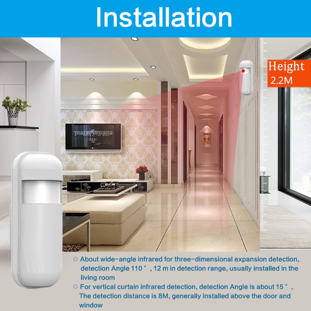 Yupa Draadloze 433Mhz EV1527 Infrarood Pir Sensor Motion Detector Voor PG-103 105 106 107 Home Security Alarm systeem