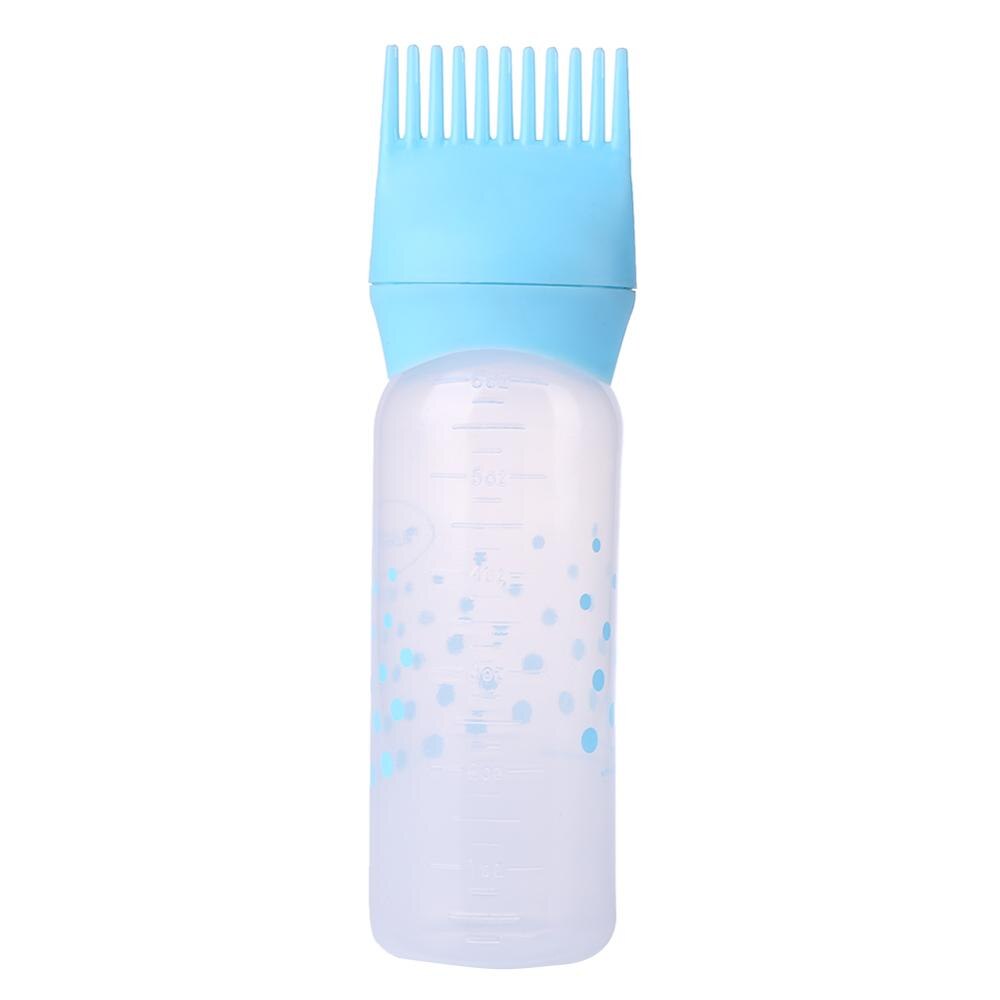 Peigne applicateur de bouteille de teinture de cheveux vide Excellent plastique Flexible Durable brosse de distribution de coloration de cheveux 50oz: Bleu