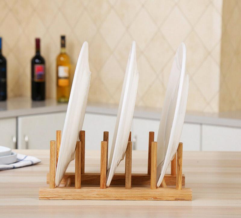 Kitchen Dish Drain Bamboo Rack Multiple Function Storage Organizer Dish Plate Drying Rack Shelf Plate Cups Stand Drainer Holder