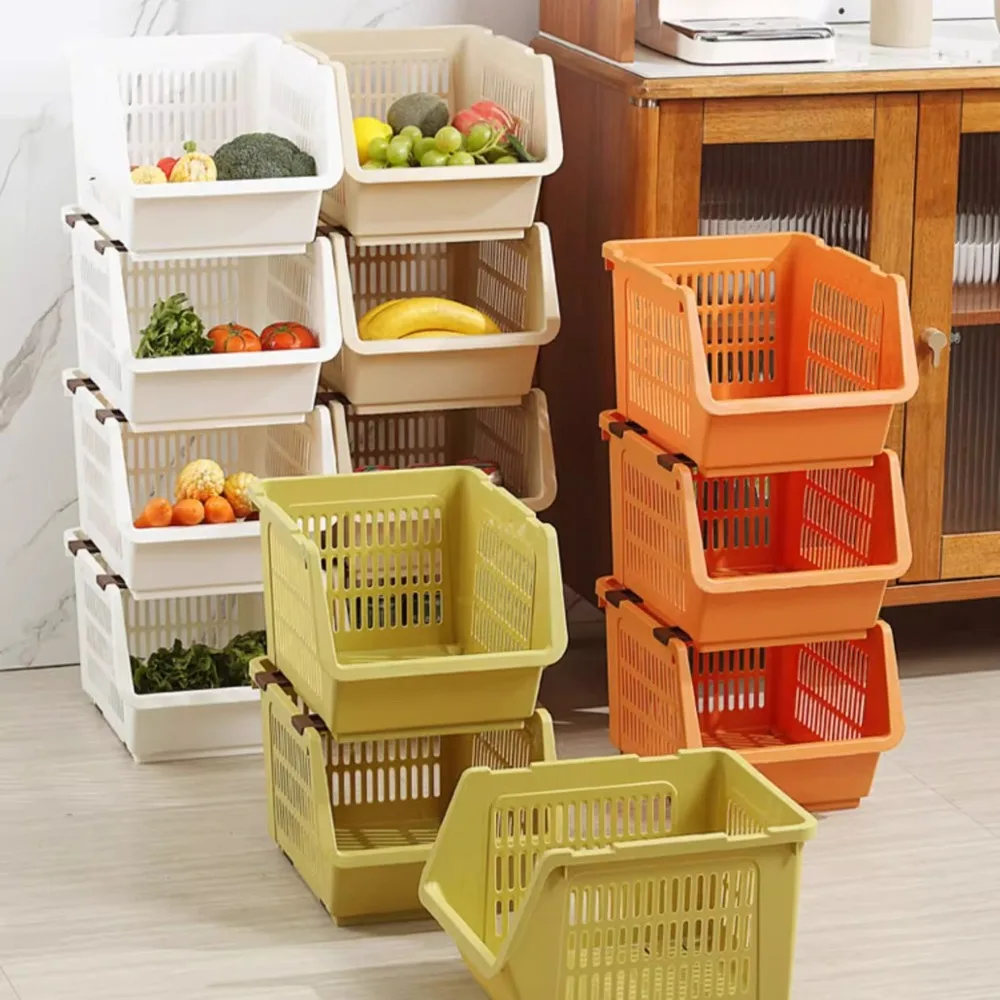 HOShelves-mir de rangement empilable à roulettes, grande capacité, stockage de légumes et de fruits, stockage de jouets multicouches T1