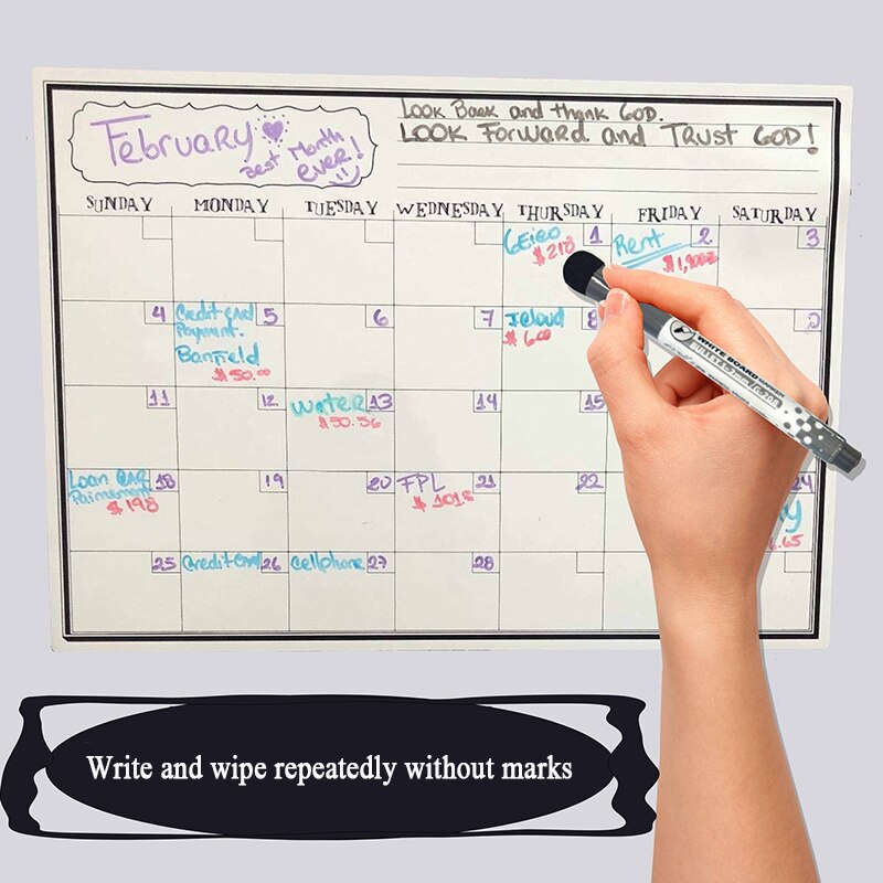A3 månedlige planlægger magnetisk whiteboard køleskabsmagneter tegning besked påmindelse pad memo boards køleskab magnetiske klistermærker