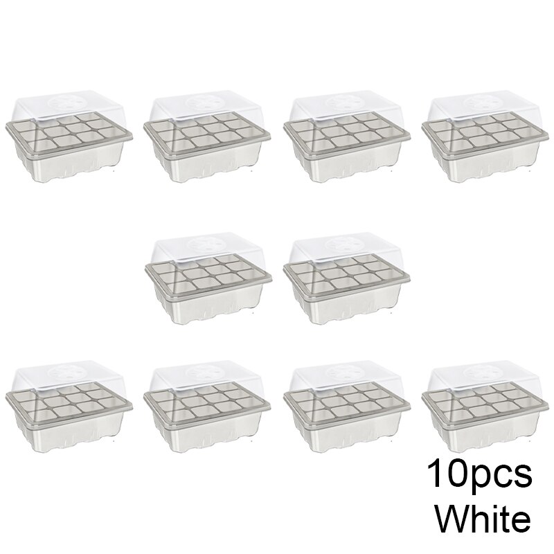 12-Hole Plant Nursery Pot Greenhouse Breeding Box Plant Flower Planter Box Propagation Gardening Planting Start Germination Box: 10PCS Transparent