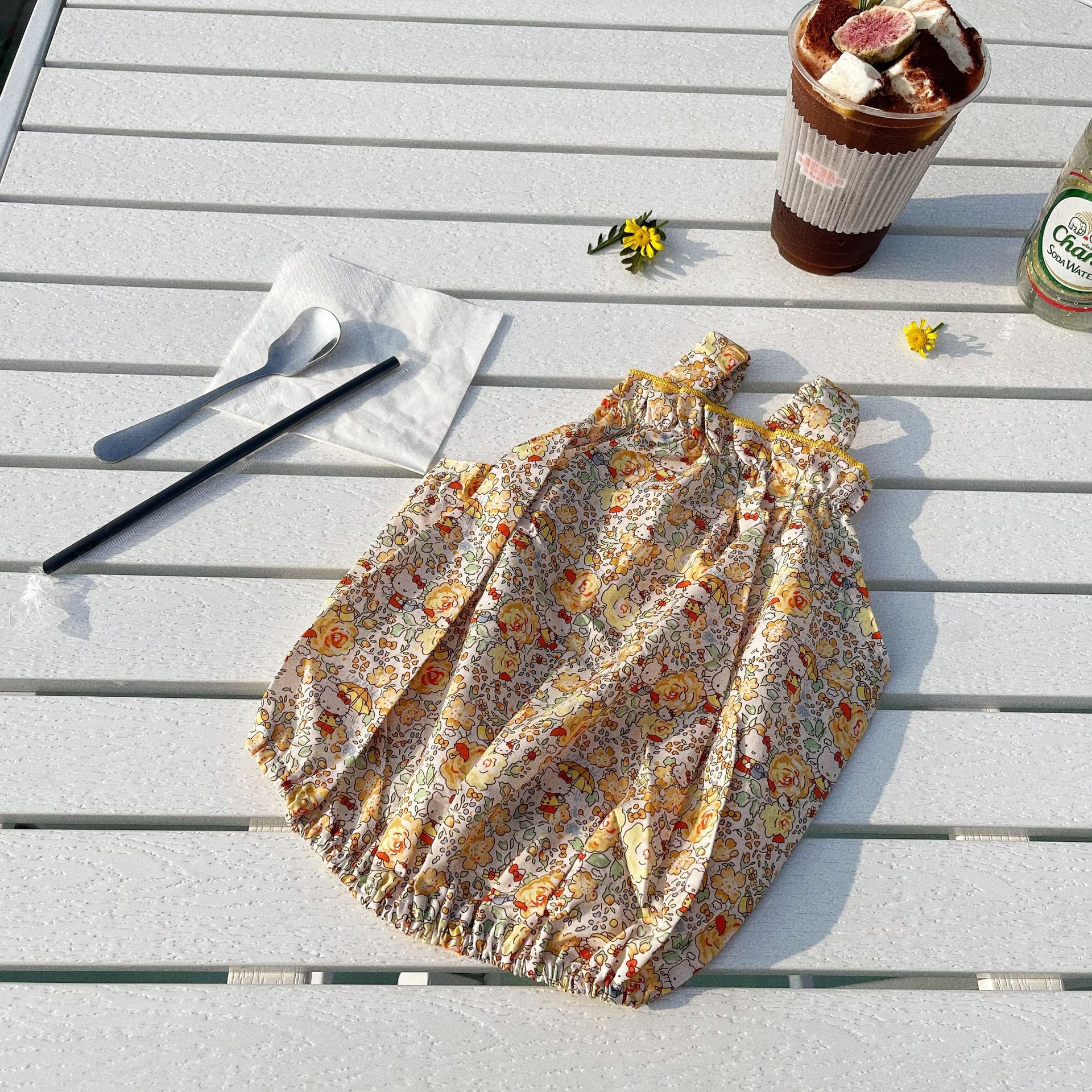 Puppy Dog Princess Tutu for Small Medium Dog Dog Skirt Sweet Flower Print French Bulldog Sling Dress Kawaii Pet Apparel: YELLOW / XS