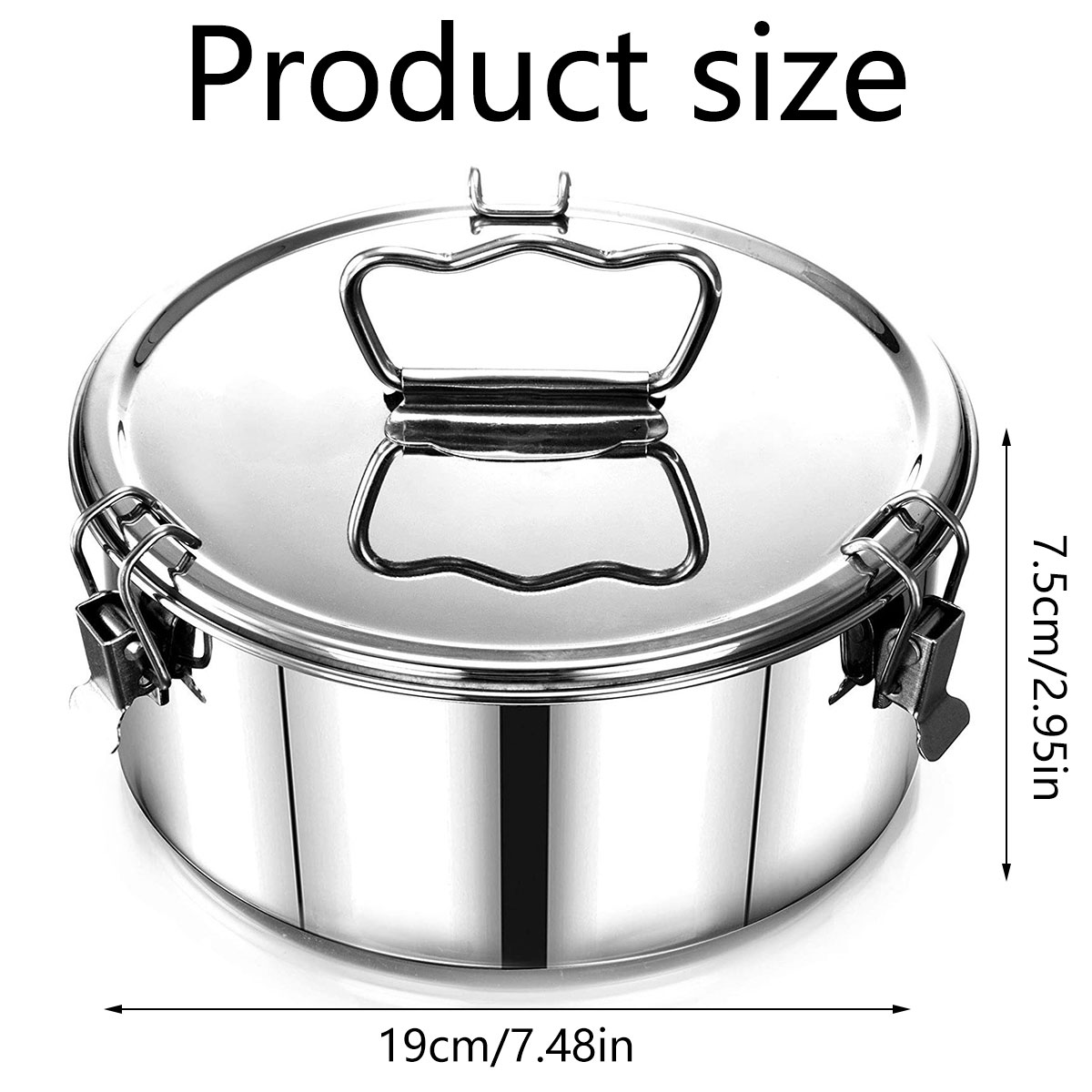 Flan Mold 304 Stainless Steel Flan Pan Mold with Lid and Handle 1.5QT Capacity Flanera Flan Mould Portable Round Cake Baking: Default Title