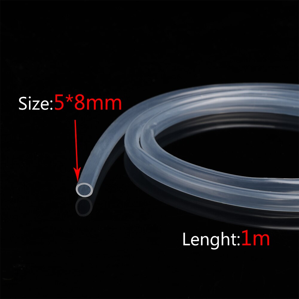 1M Silicone Rubber Hose Food Grade Clear Transparent 4 5 6 7 8 9 10 11 12 14 16 mm Out Diameter Flexible Silicone Tube: 5x8 mm