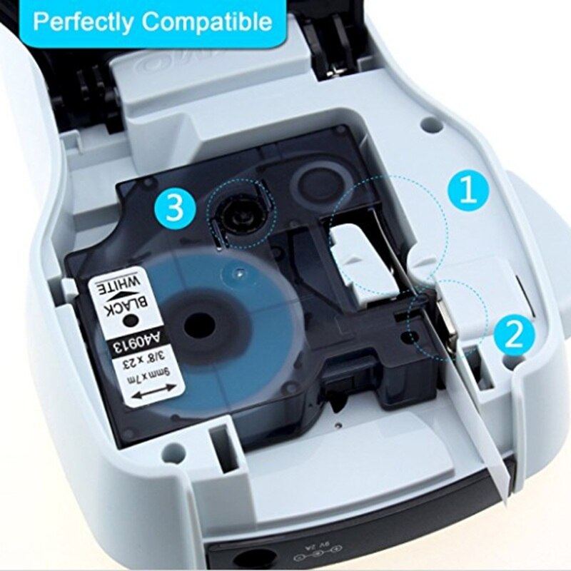 Unistar 53713 Compatible for Dymo for D1 Label Tape Black on White Labeling Cassette 1 Inch X 23Feet Cartridges 24mm Combo Set