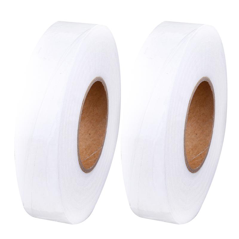 2Pcs White Double Sided Sewing Accessory Adhesive Tape Cloth Apparel Fusible Interlining Fabric Tape