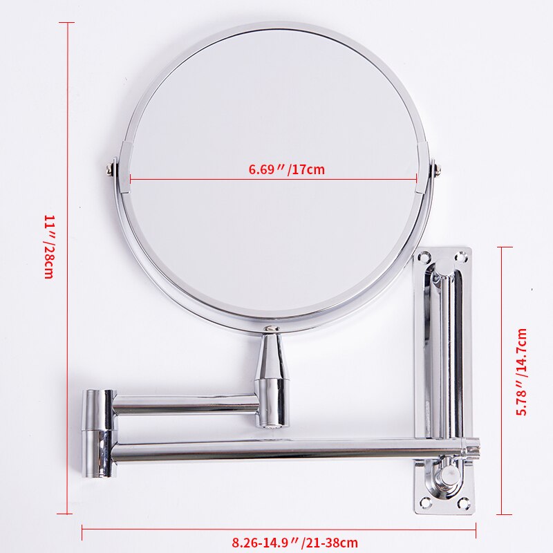 Badezimmer Rasieren Spiegel Zauberstab Kosmetik Erweiterbar 7 zoll 1X3X Vergrößerungs Doppel Seite machen-hoch Konfrontiert Rotatalbe Runde Zauberstab Spiegel: Bronze-