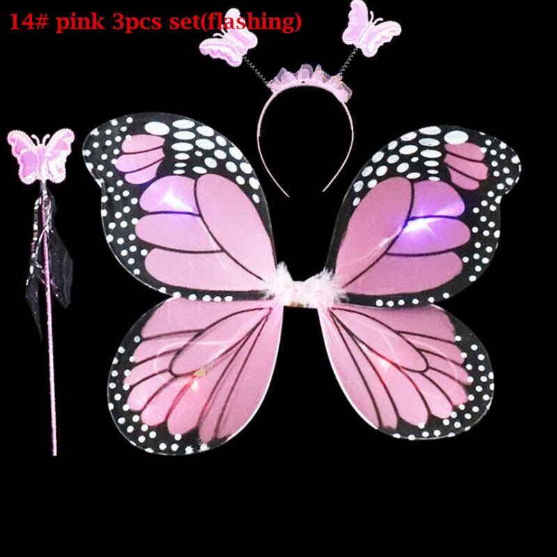 Lumière LED Up papillon aile bandeau fée baguettes jupe enfants princesse Performance Cosplay ensemble lueur fête noël Halloween: 14