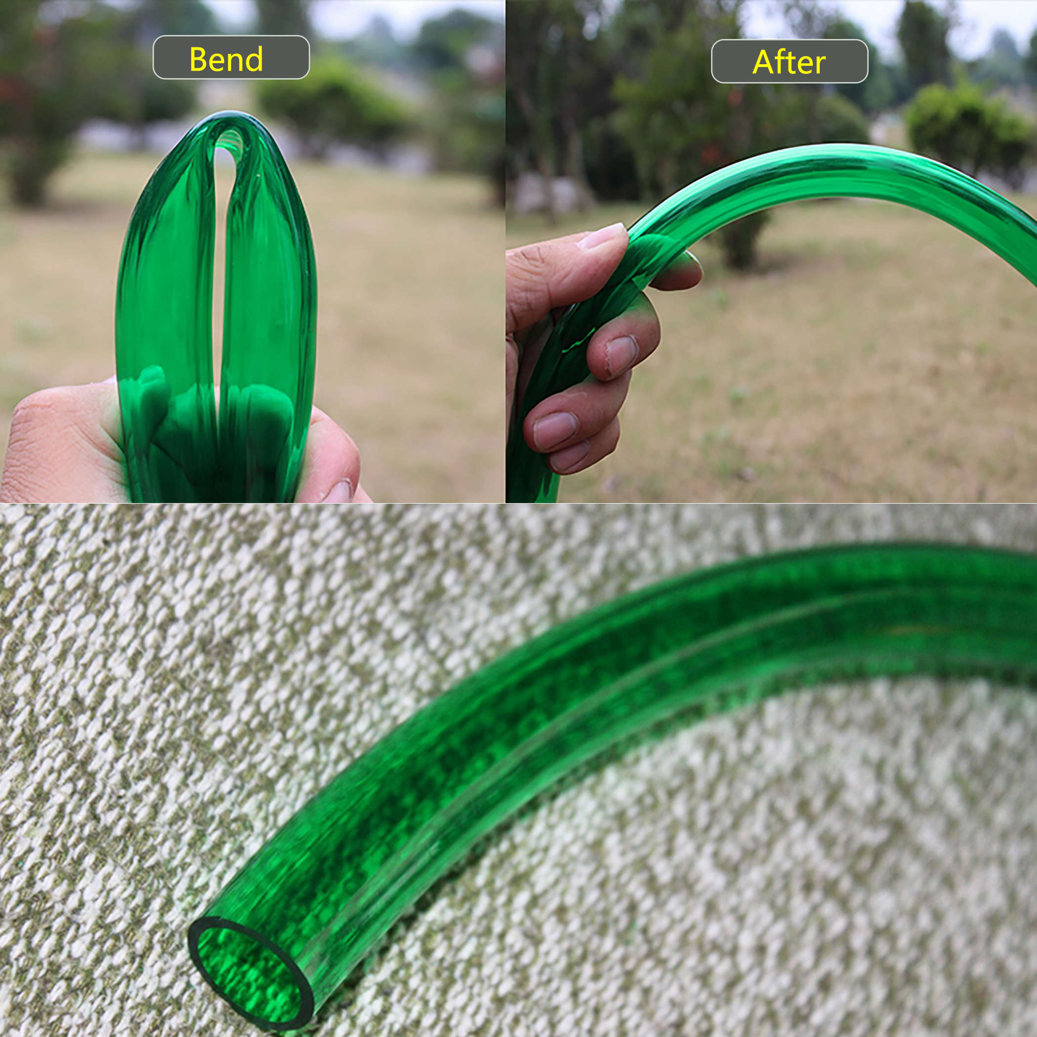Translucent Green Durable PVC Aquarium Fish Tank Pump Water Tube Pipe w/ Internal Diameter: 20mm(0.79&quot;)