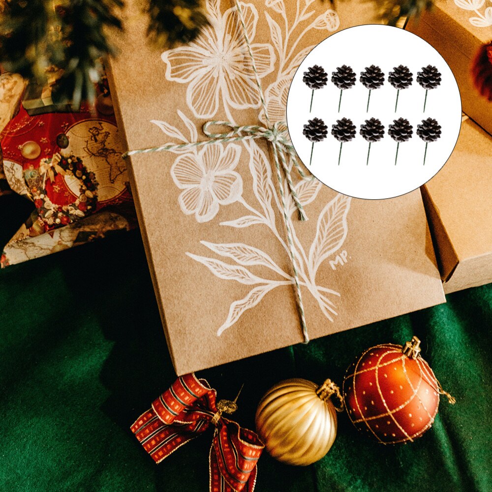 10 Pzs Piñas Decorativas - Accesorios Naturales para Guirnaldas de Navidad y Fiestas