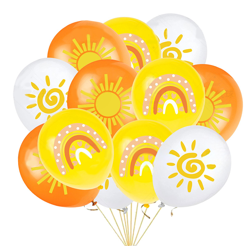 Tegneserie sol engangsservice tallerken papir kop serviet dug børnefødselsdagsfestartikler 16 tommer ballon babyshower: Oliven