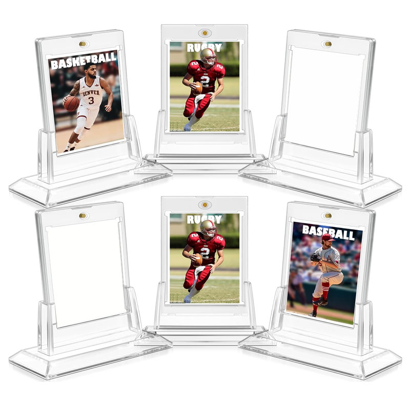 Set 35PT Kartenhalter, magnetisch, Acryl, Stützschutz, Hartplastikhüllen, Sammelvitrine, Baseball, Fußball, Sportkarten