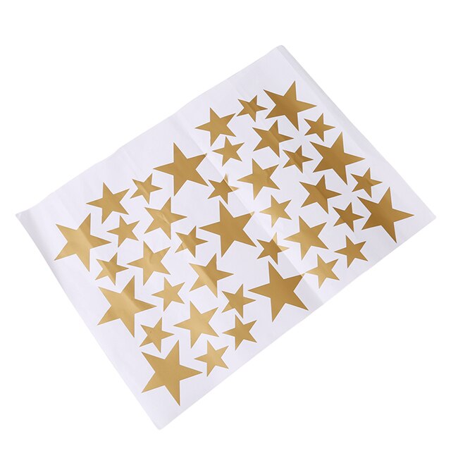Cartoon Starry Muurstickers Voor Kinderen Kamers Home Decor Sterren Muurstickers Babykamer Diy Art Stickers: gold