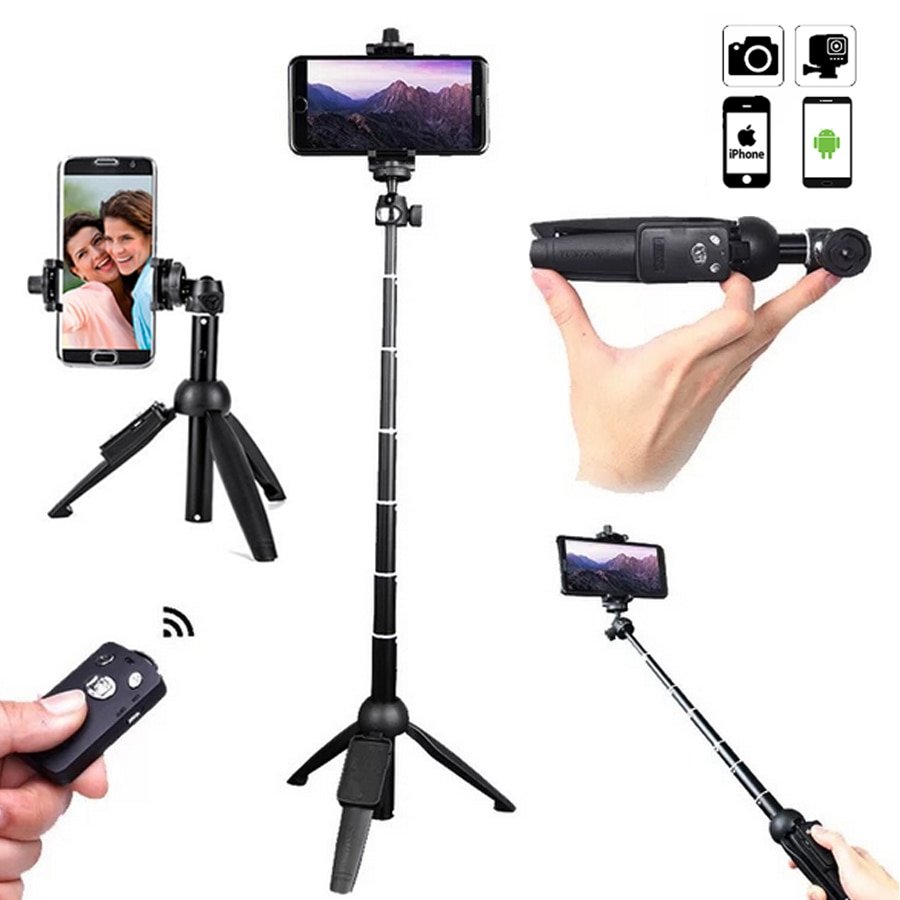 Yunteng Uitschuifbare Selfie Stok Statief Monopod Met Bluetooth Remote Sluiter Universele Voor Iphone Xs X 7Plus Smartphones Gopro