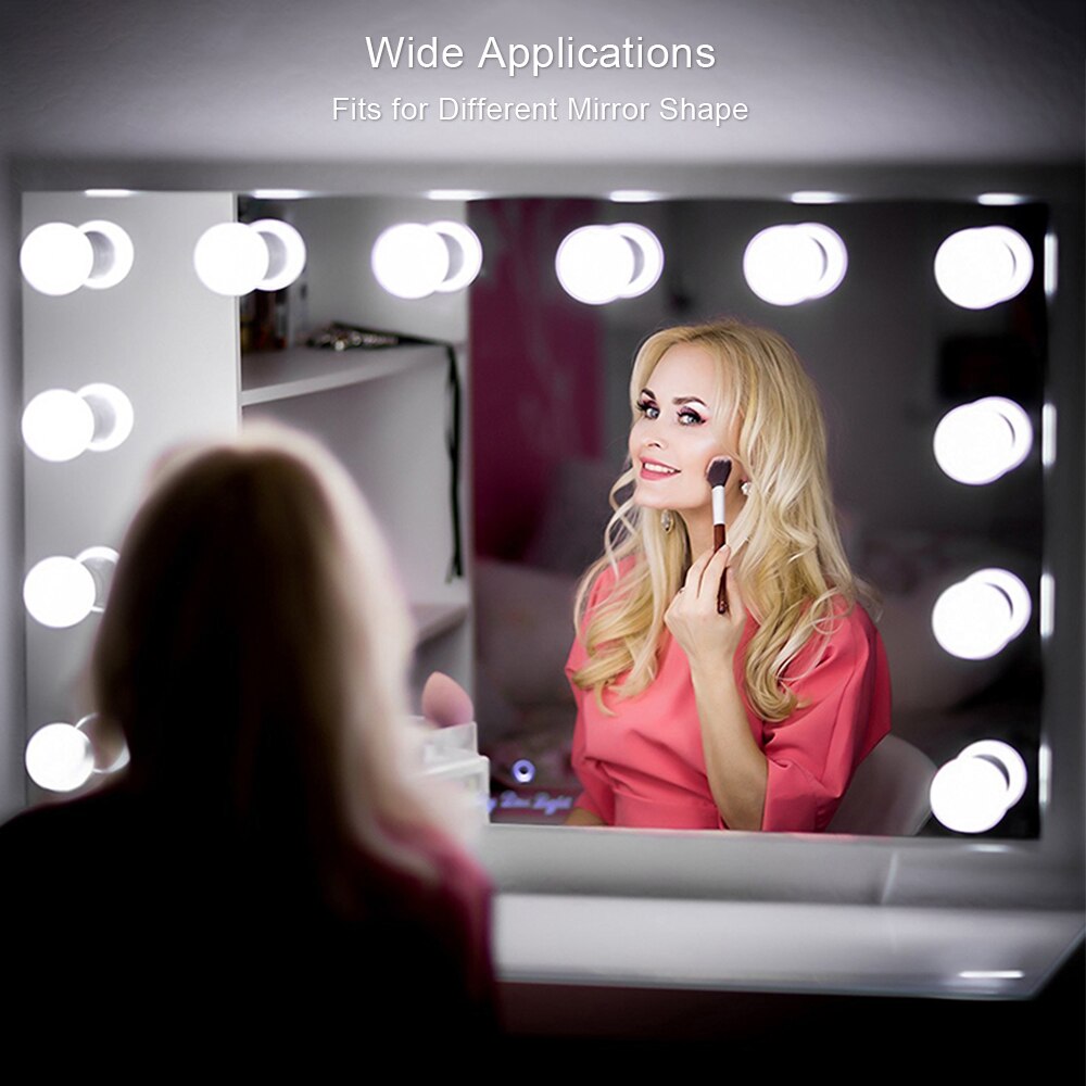 DC5V 10W 10 LED Dimmable Vanity Mirror Light Kit USB Powered Operated Memory Function Adjustable Make Up Mirror Light Room Salon